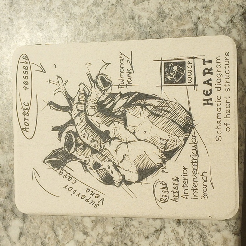 iPad 10th generation cover. Human heart cover design. Cream color